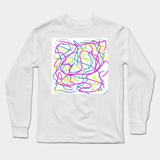 Random colorful lines in greens purple blue and yellow Long Sleeve T-Shirt